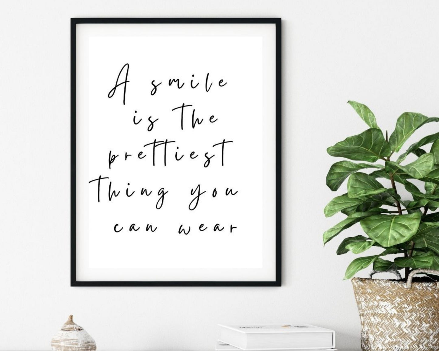 'Smile' - Black & White Wall Print - Unframed.