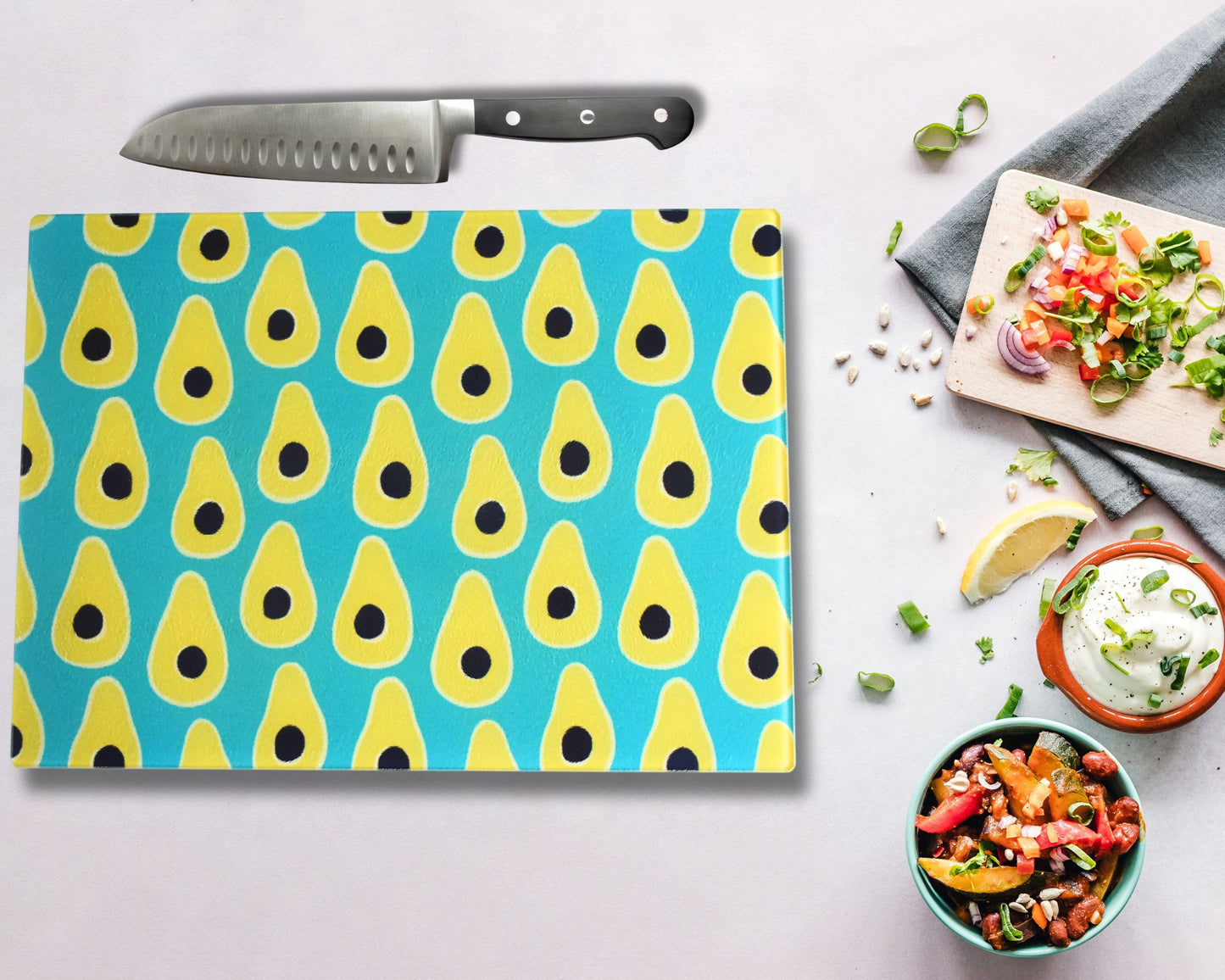 Avocado Glass Chopping Board