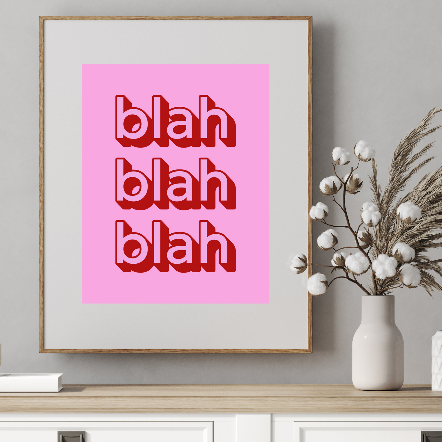 'Blah Blah Blah' - Art Print - Unframed.