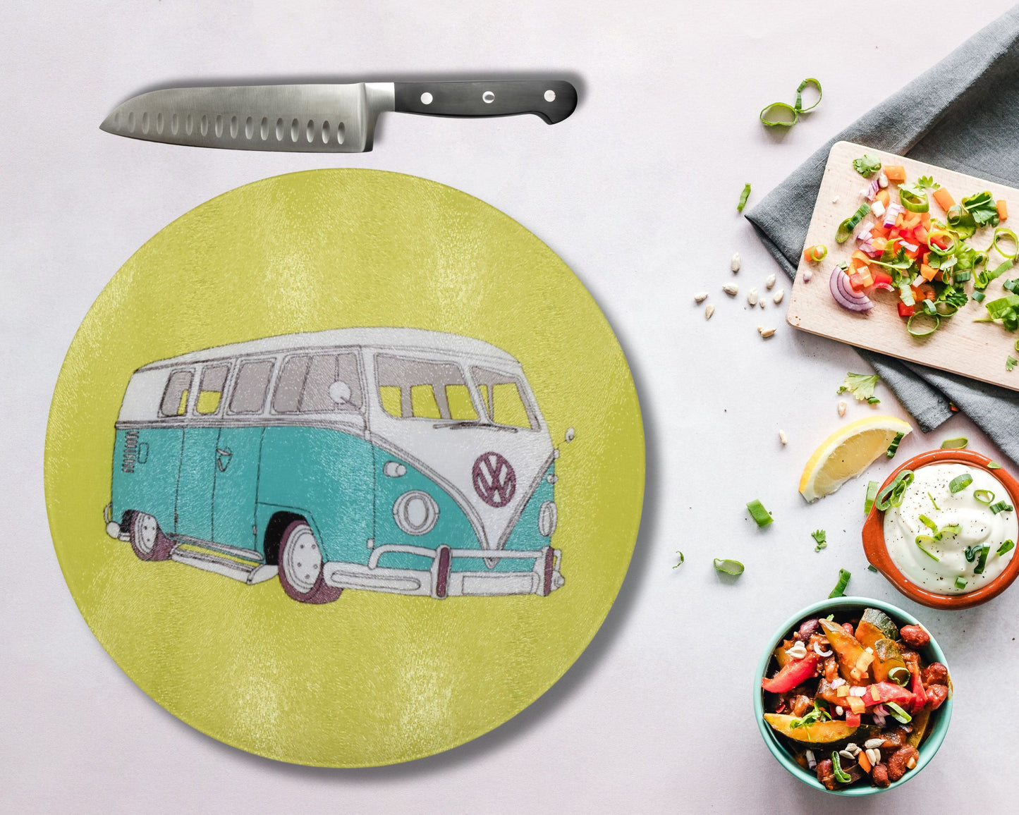 VW Camper Glass Chopping Board