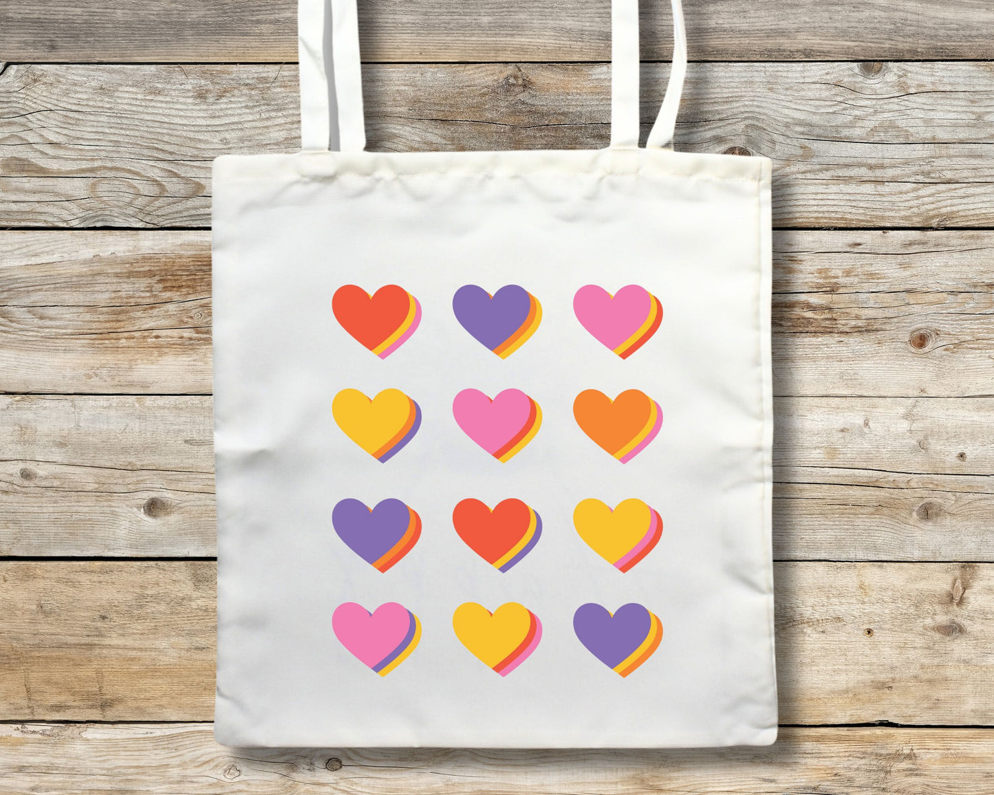 Colour Hearts Tote Bag