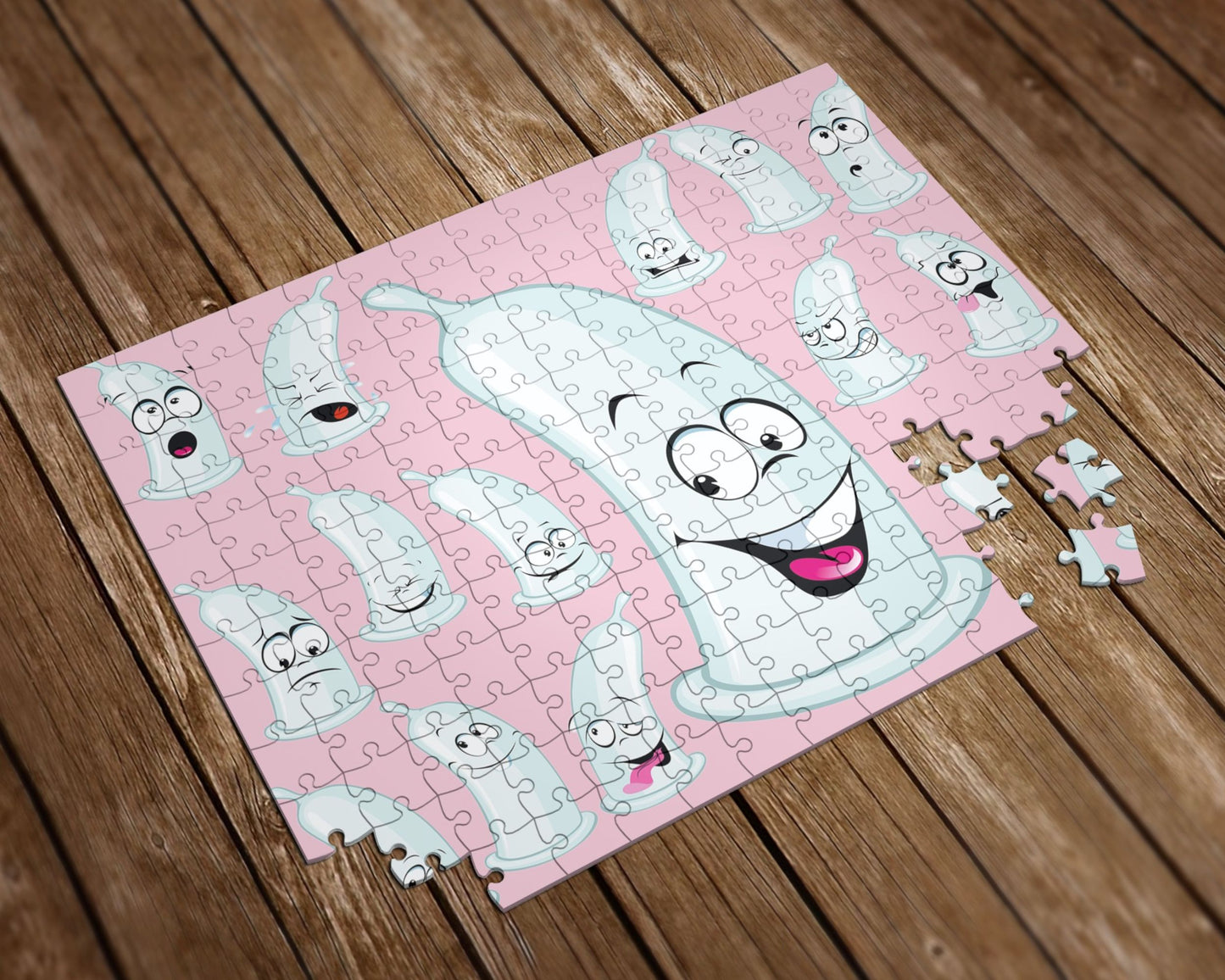 Cartoon Condoms Adult Jigsaw Puzzle