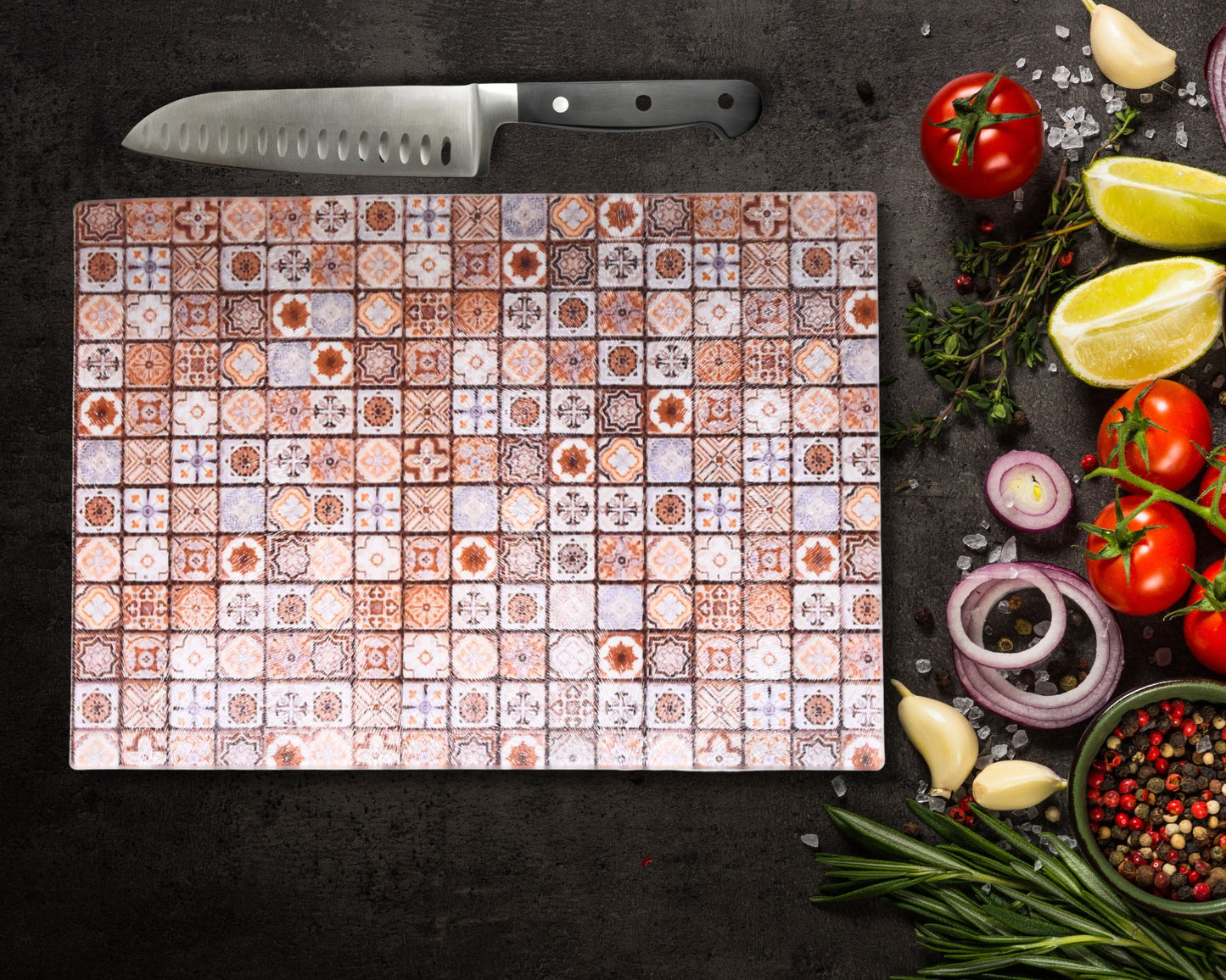 Floor Tiles Glass Chopping Board