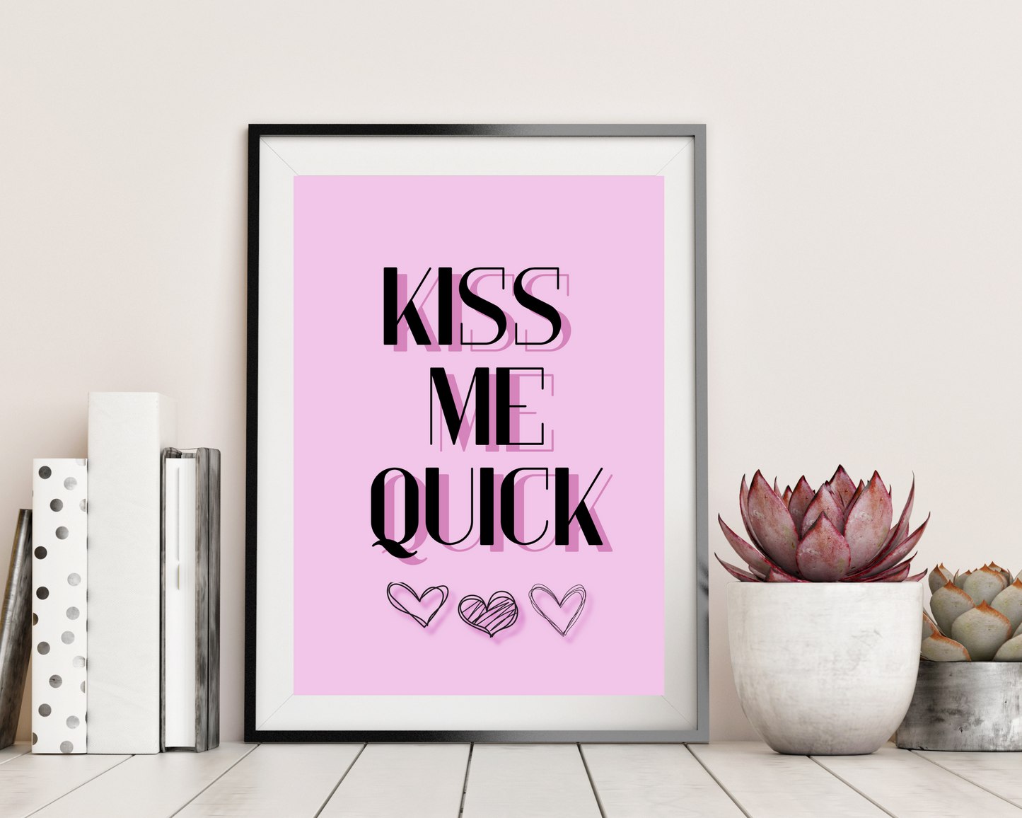 'Kiss Me Quick' - Art Print - Unframed.