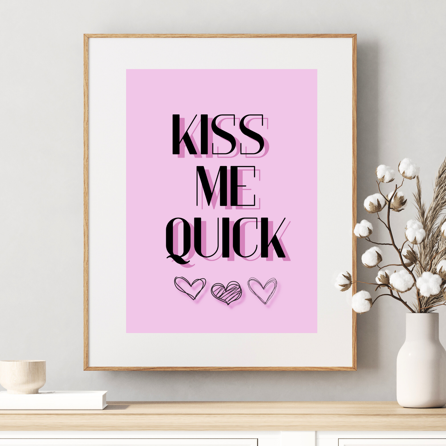 'Kiss Me Quick' - Art Print - Unframed.