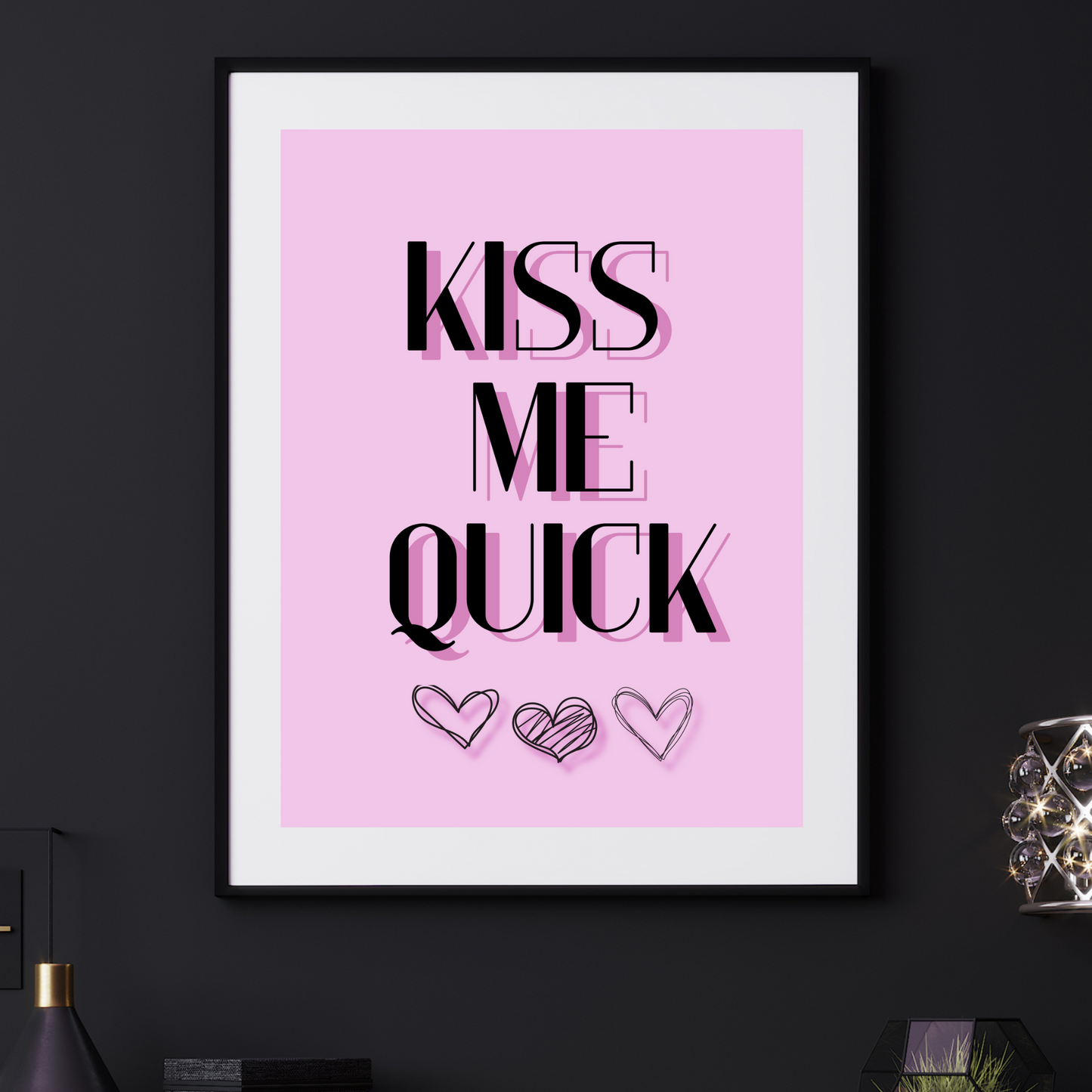 'Kiss Me Quick' - Art Print - Unframed.