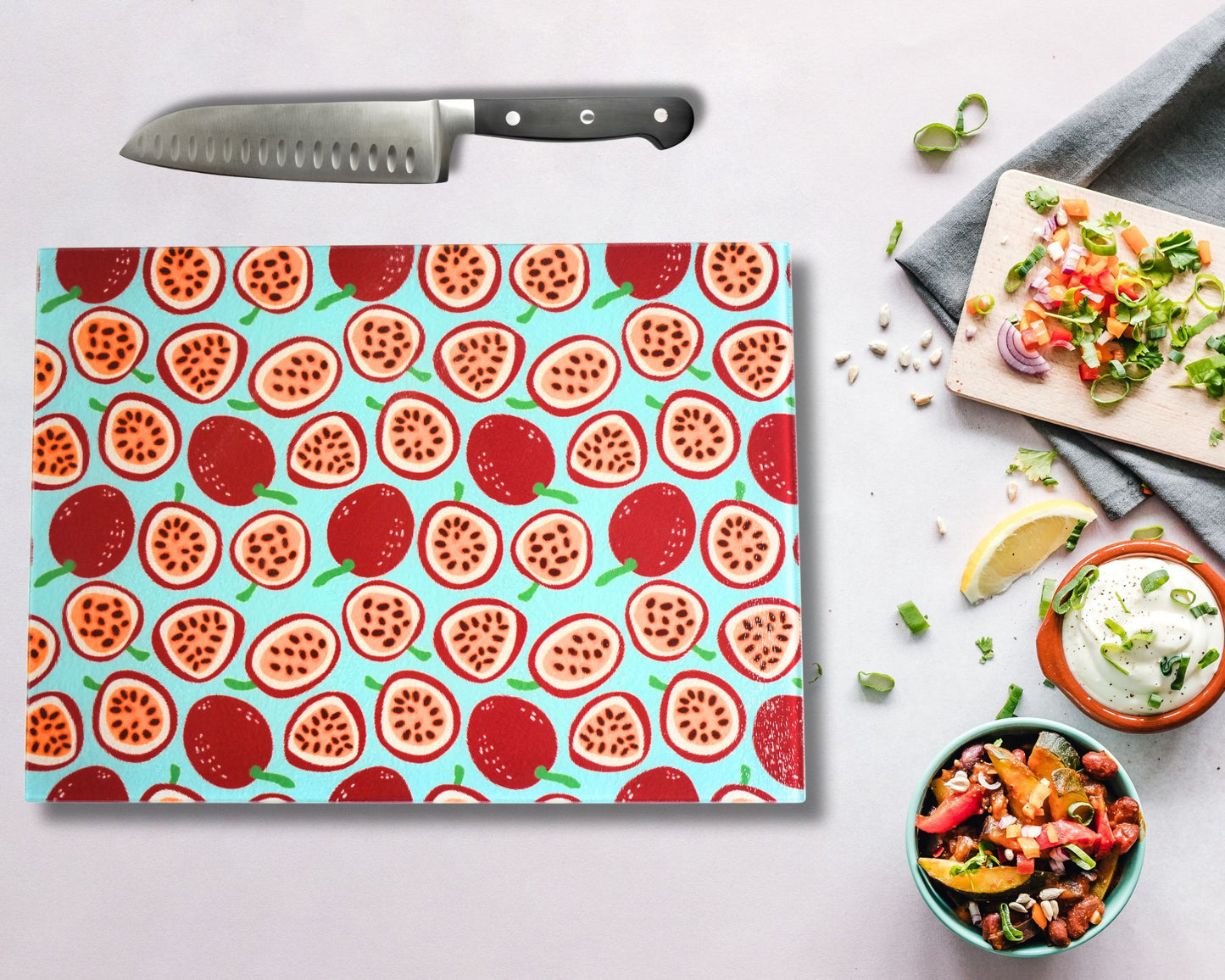 Passion Fruit Glass Chopping Board
