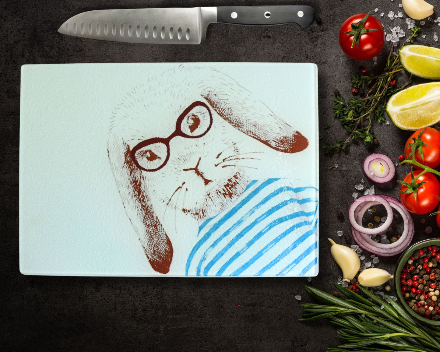 Rabbit Glass Chopping Board