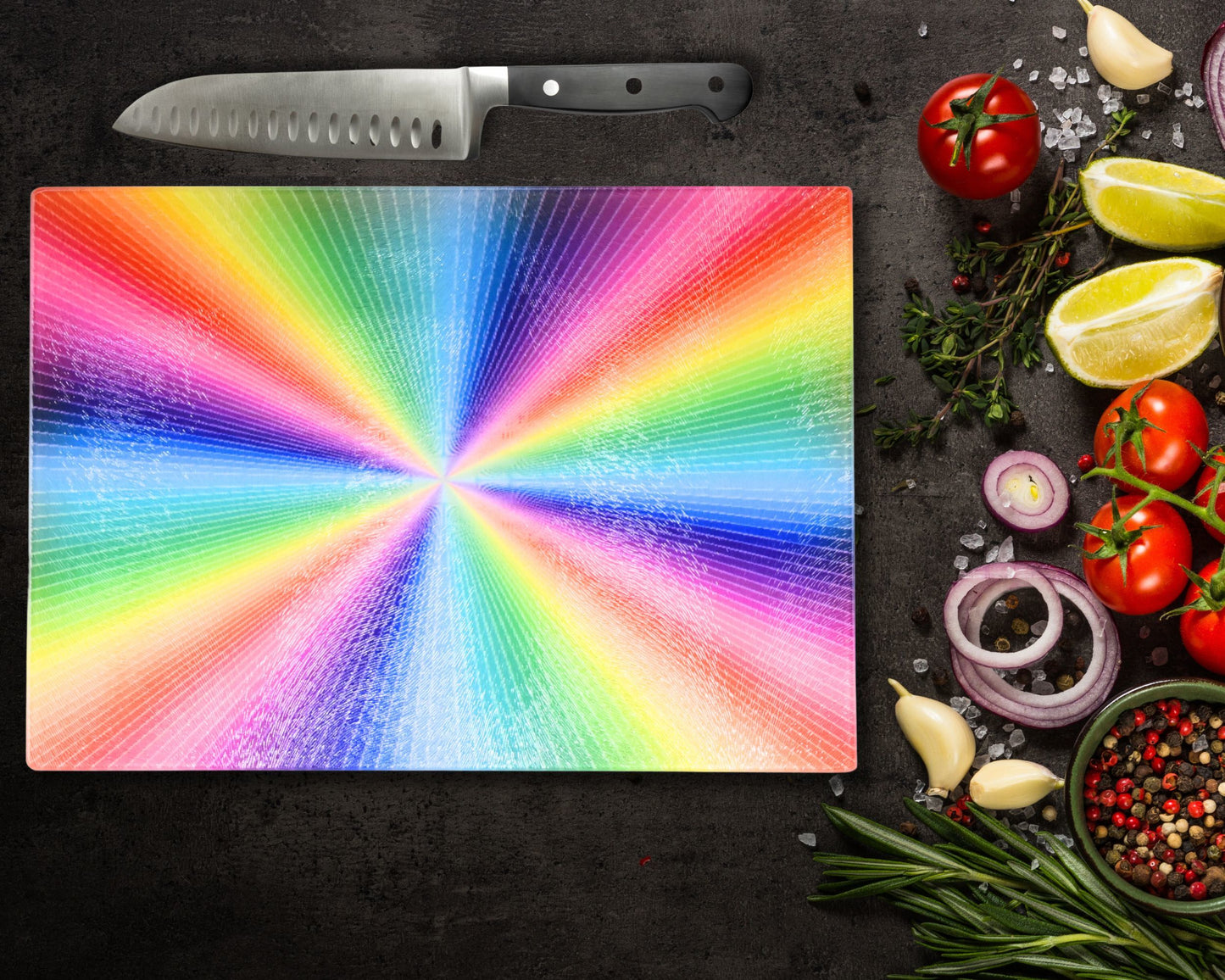 Rainbow Glass Chopping Board