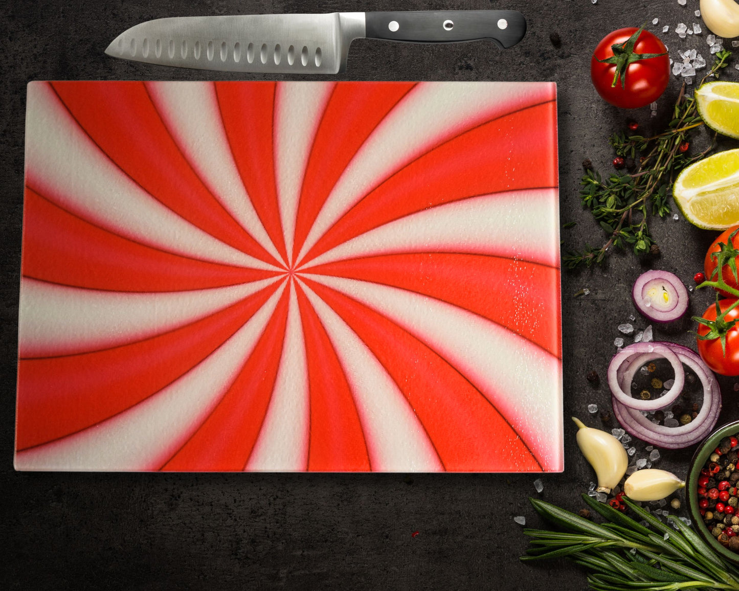 Raspberry Ripple Glass Chopping Board