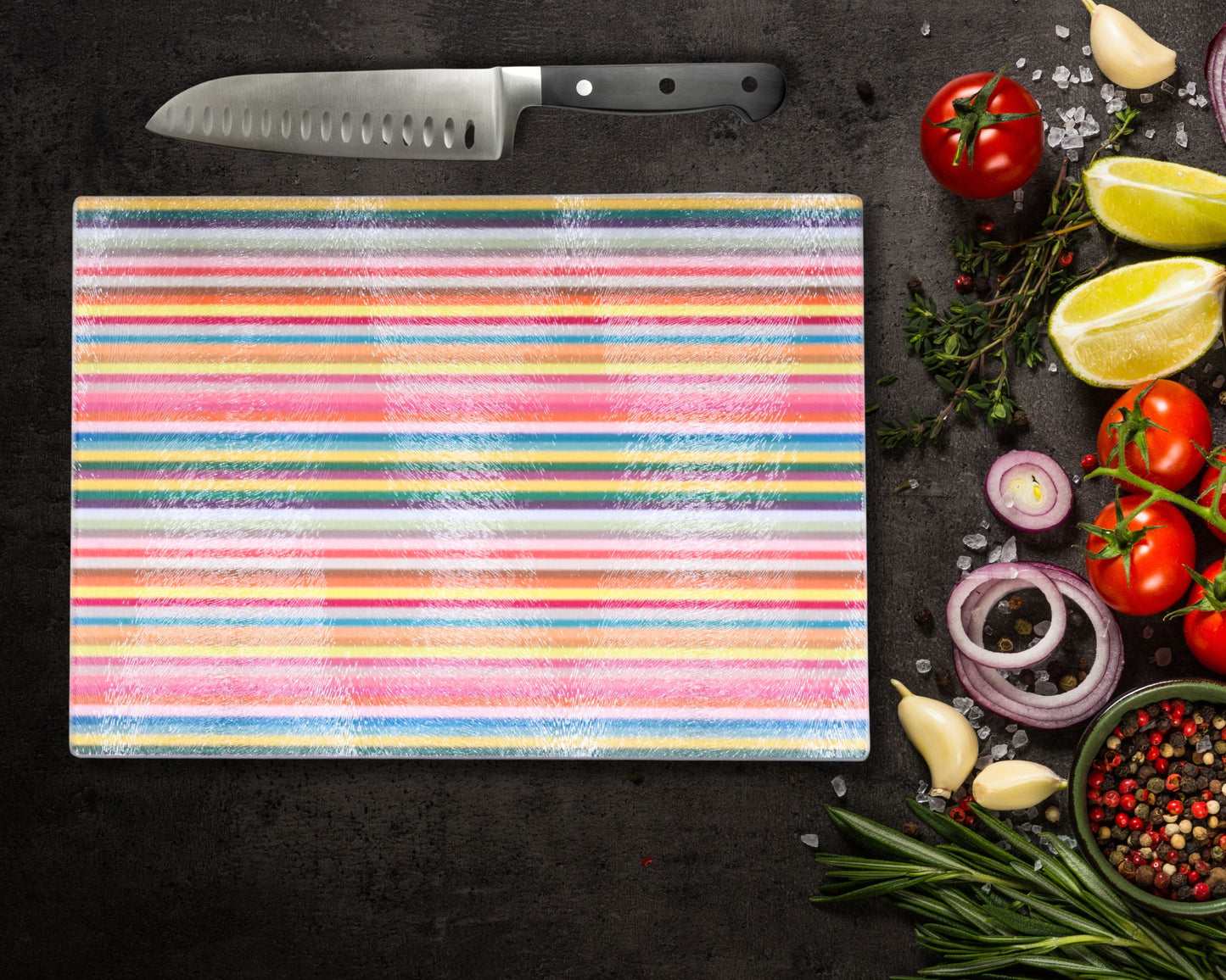Multi Colour Glass Chopping Board