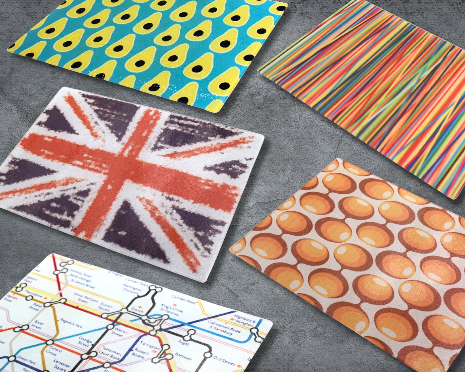 DECORATIVE GLASS CHOPPING BOARDS