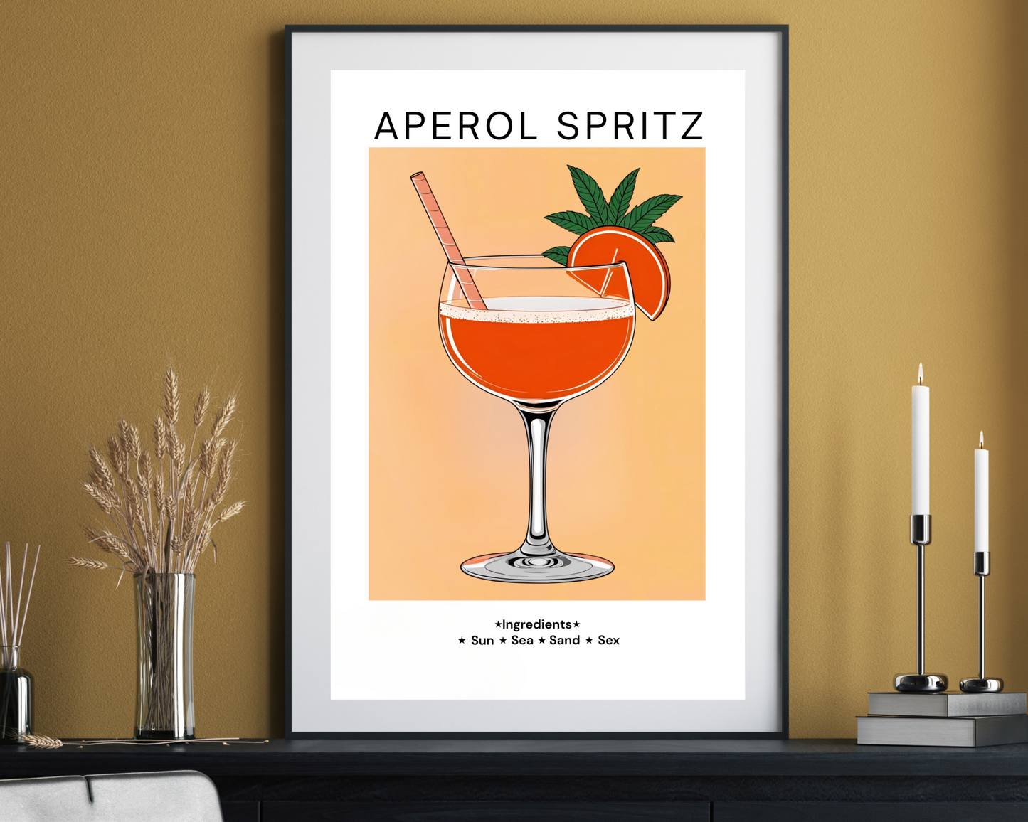 'Aperol Spritz' - Art Print - Unframed.