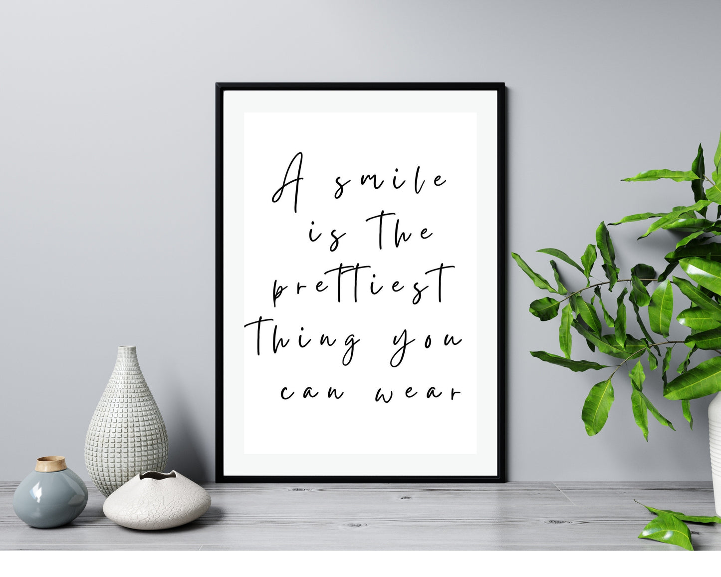'Smile'  - Black & White Wall Print - Unframed.
