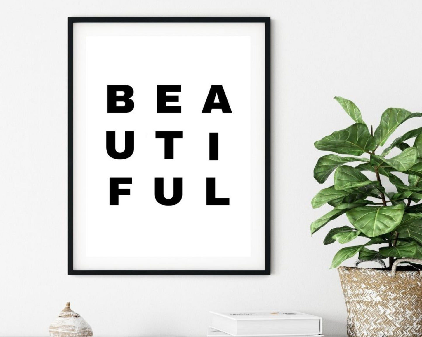 'Beautiful'  - Black & White Art Print - Unframed.