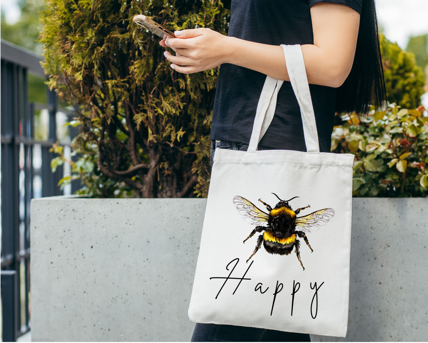 Bee Happy Tote Bag