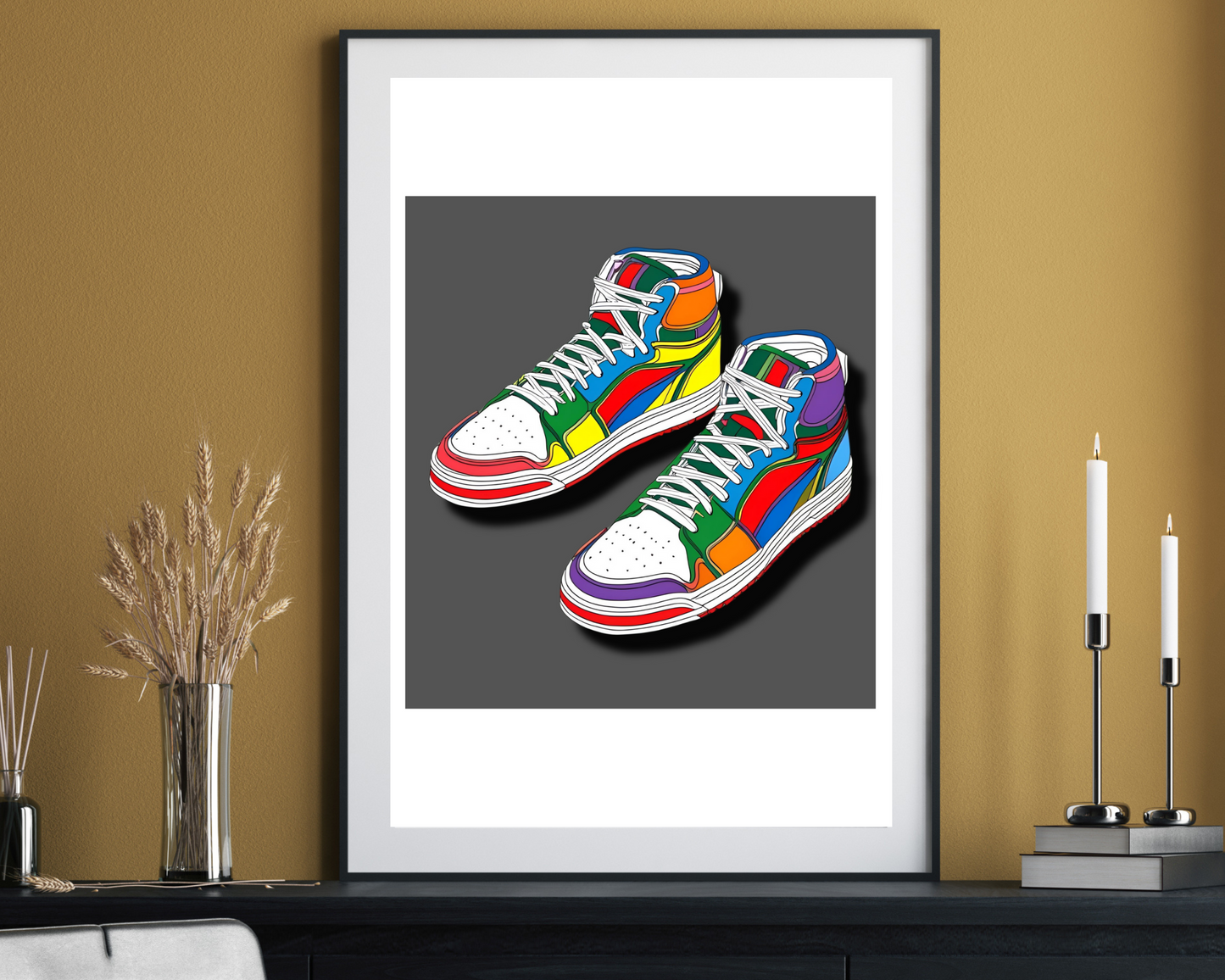 'Baseball Boots' - Art Print - Unframed.