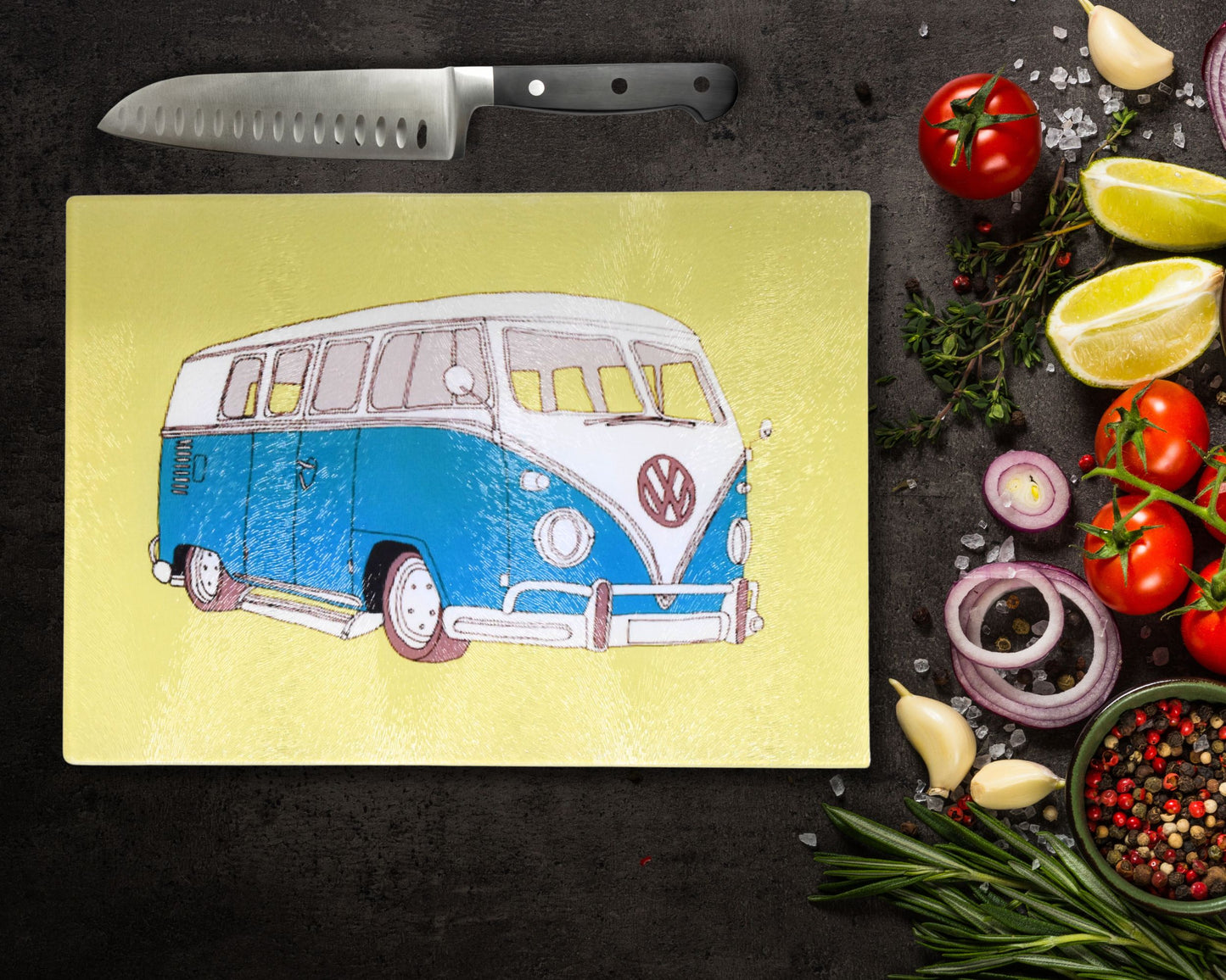 VW Camper Glass Chopping Board