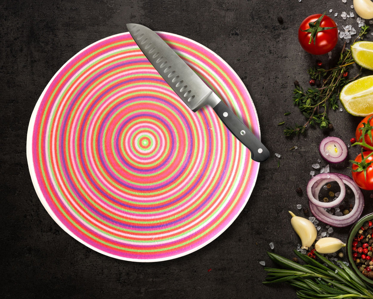 Circles Glass Chopping Board