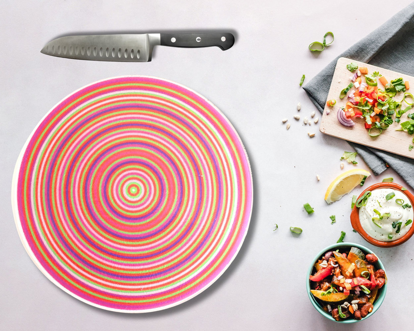 Circles Glass Chopping Board