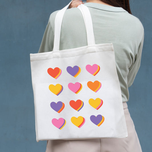 Colour Hearts Tote Bag