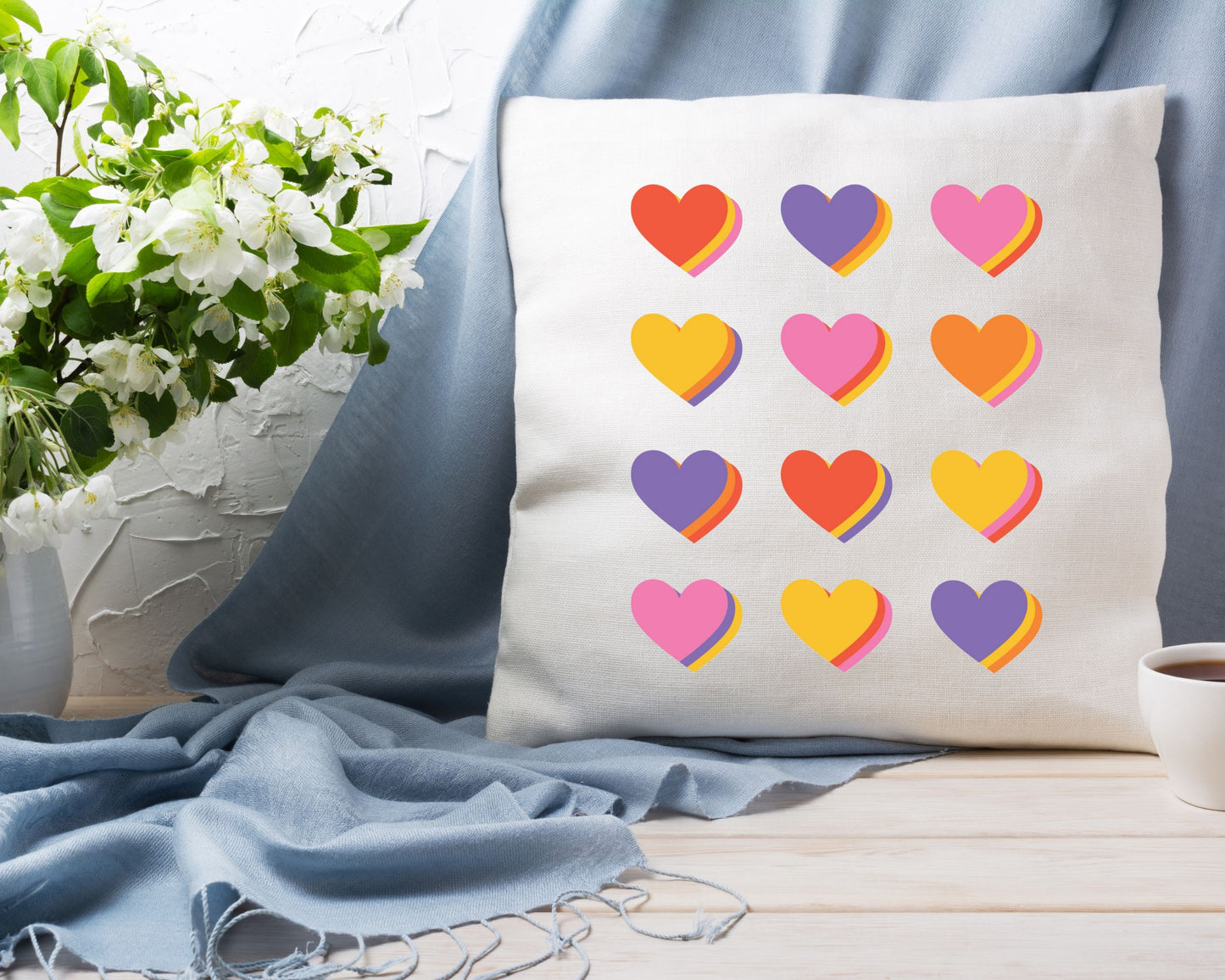 Colour Hearts Cushion