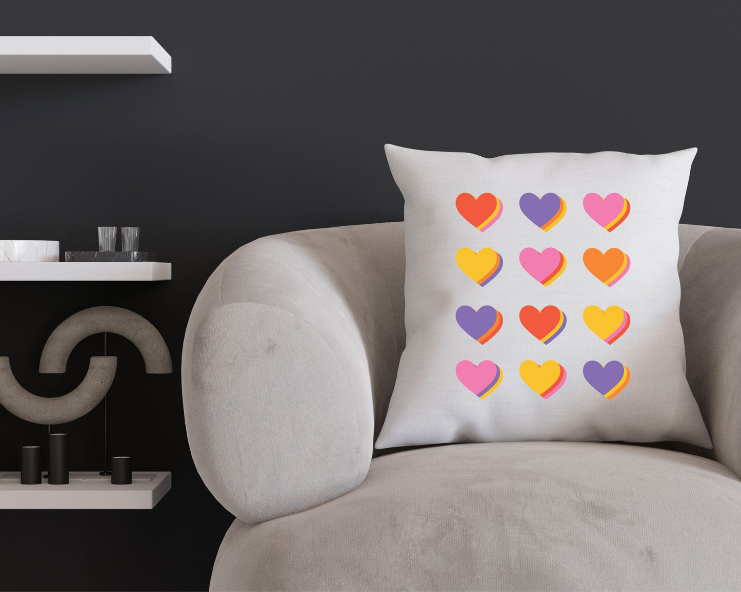 Colour Hearts Cushion