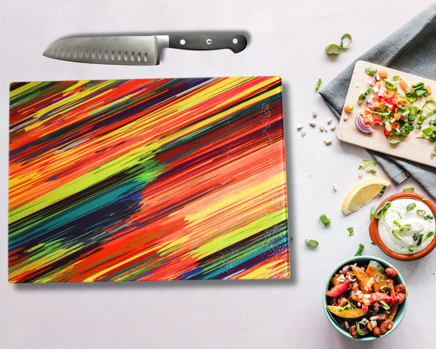 Scribble Glass Chopping Board
