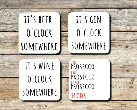 Drink Puns Coaster Set