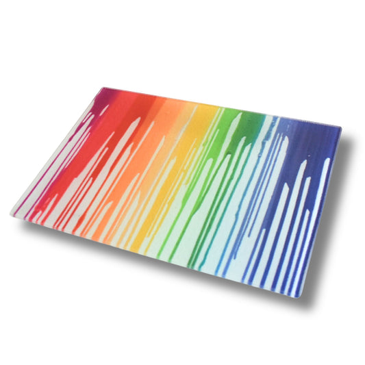 Dripping Paint Glass Chopping Board