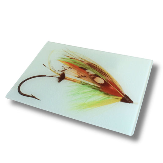 Fly Fishing Glass Chopping Board