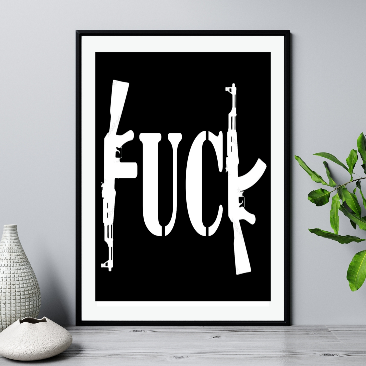 'Fuck'  - Black & White Art Print - Unframed.
