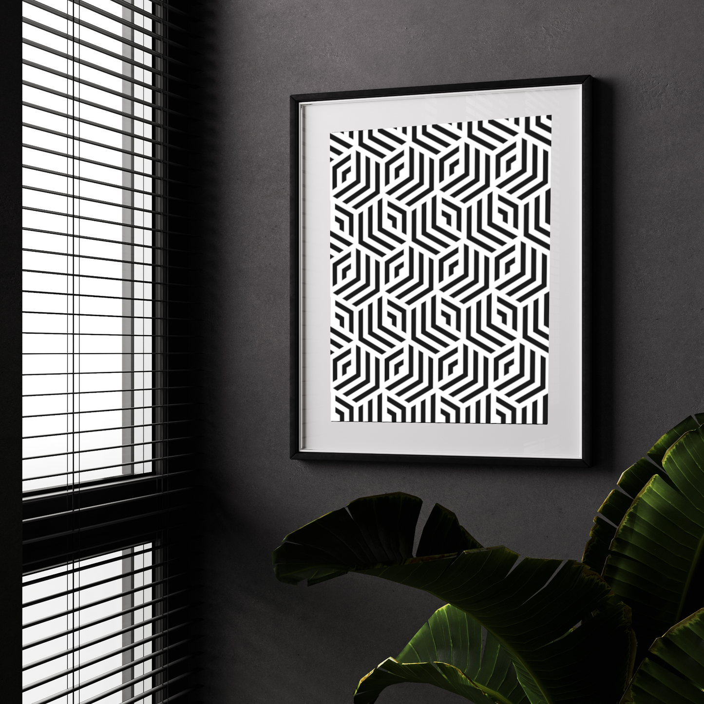 'GEO'  - Black & White Art Print - Unframed.