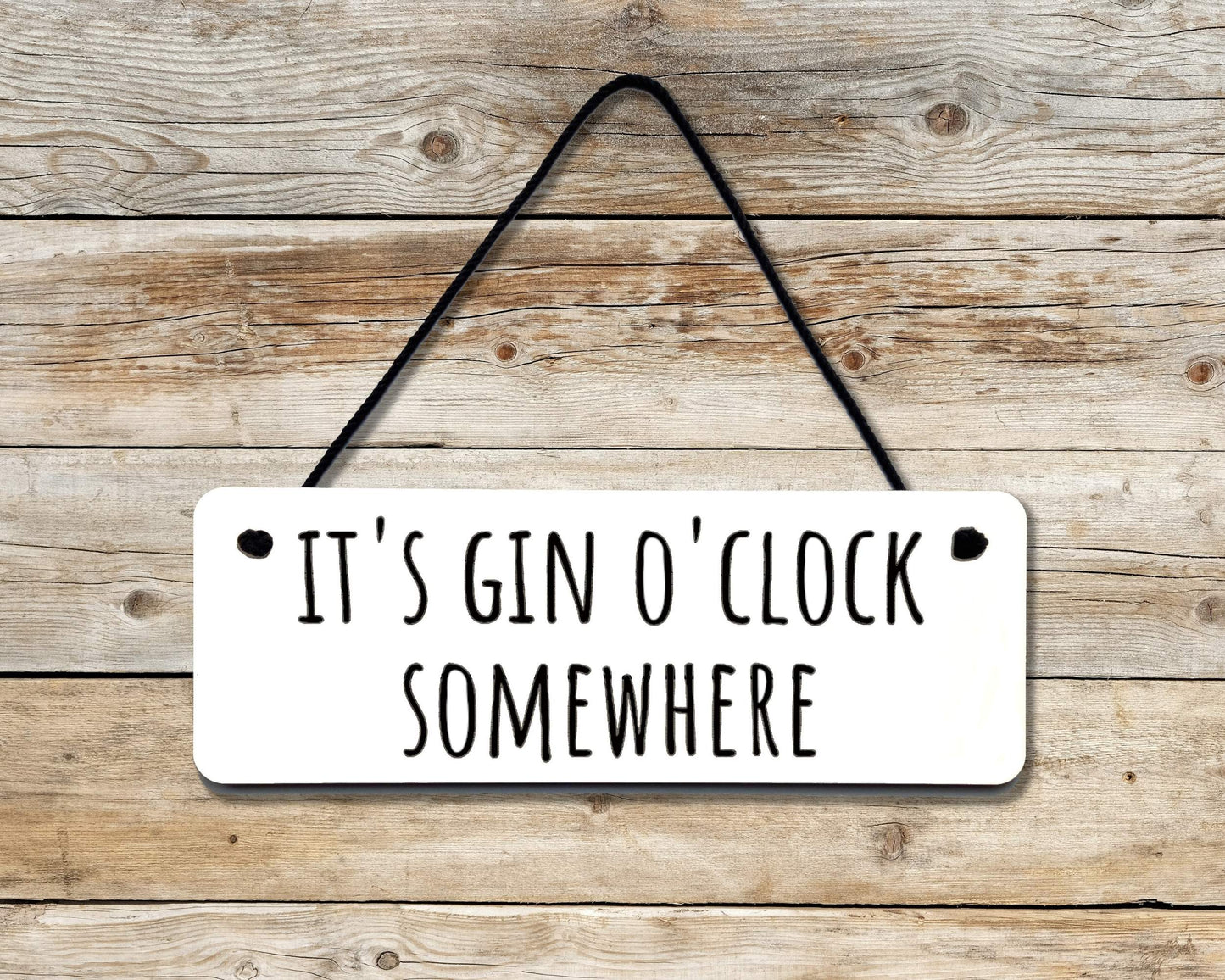 Gin O'Clock Novelty Hanging Wall Sign