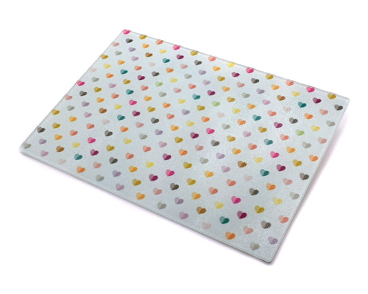 Hearts Glass Chopping Board