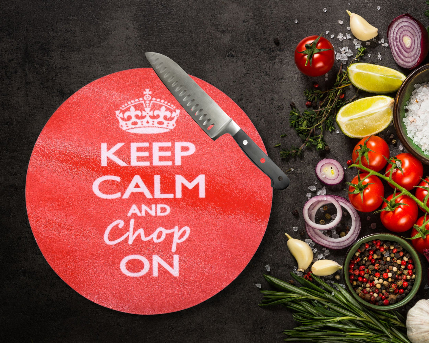 Keep Calm Glass Chopping Board