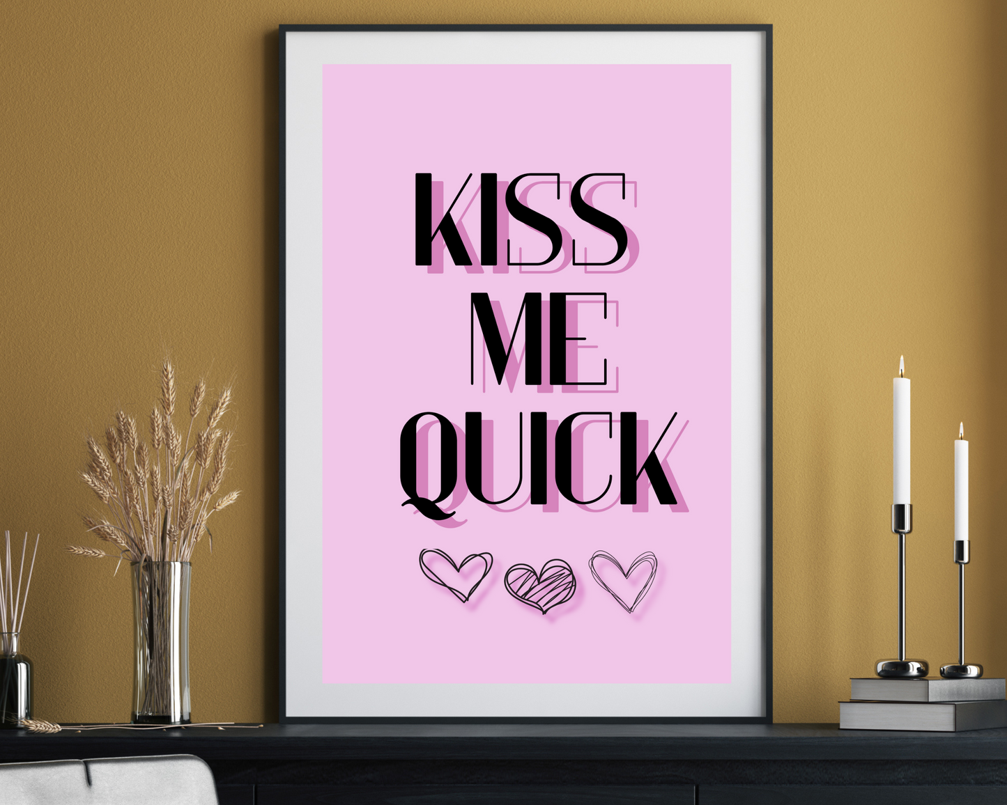 'Kiss Me Quick' - Art Print - Unframed.