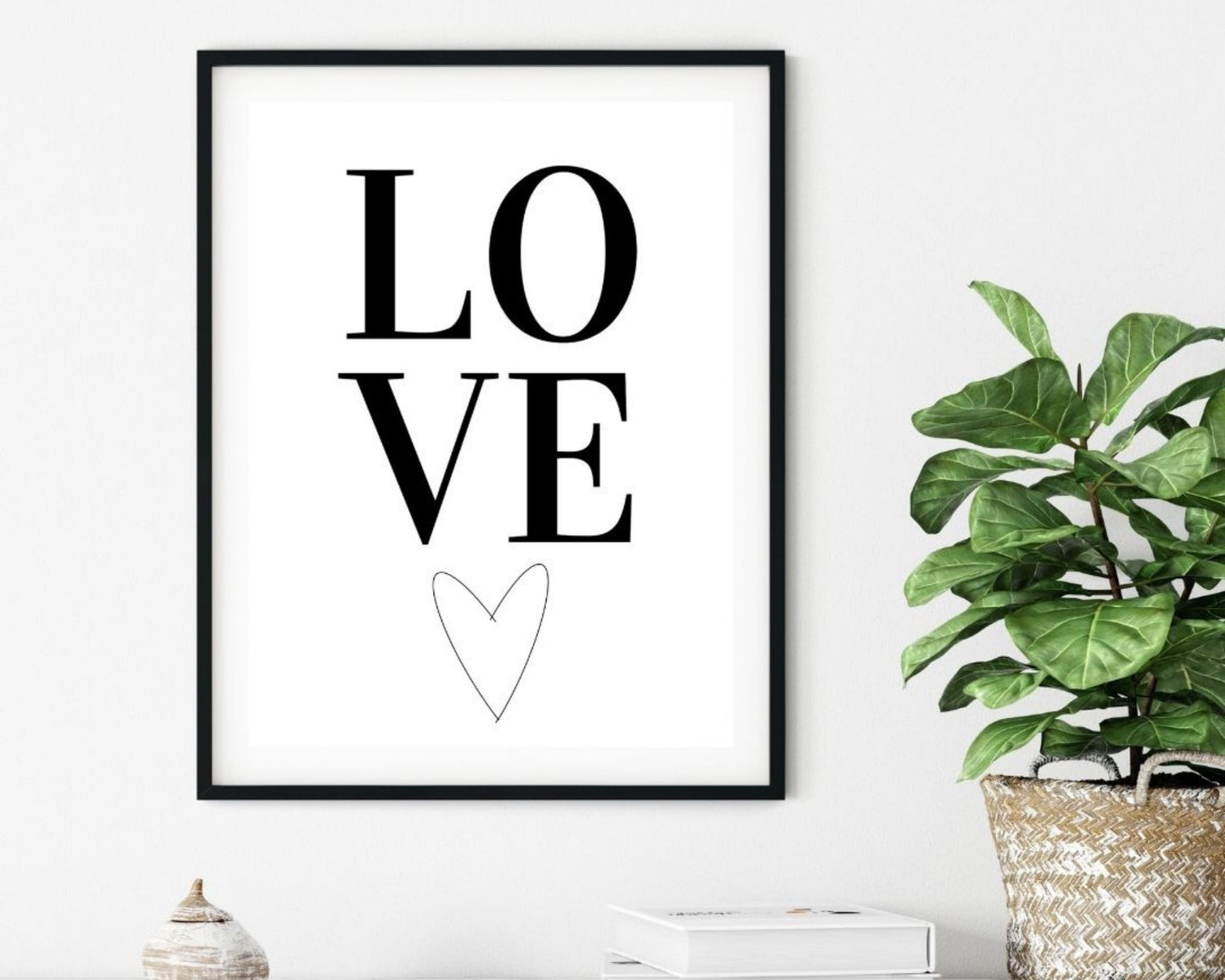 'Love'  - Black & White Art Print - Unframed.