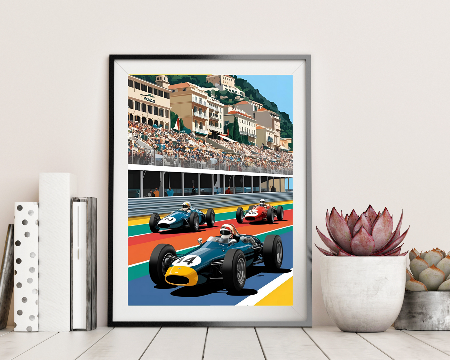 'Monaco F1' - Vintage Travel Art Print - Unframed.