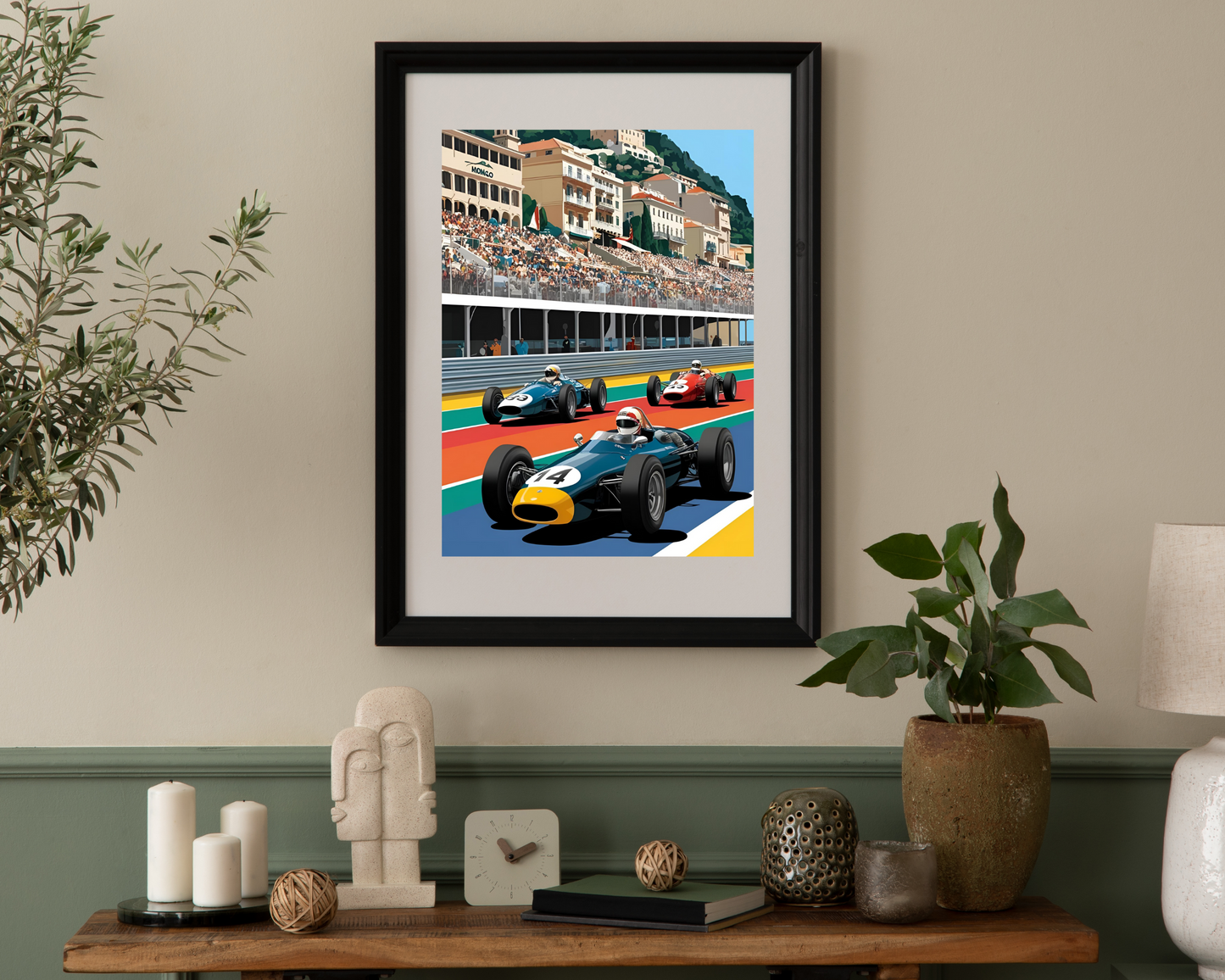 'Monaco F1' - Vintage Travel Art Print - Unframed.