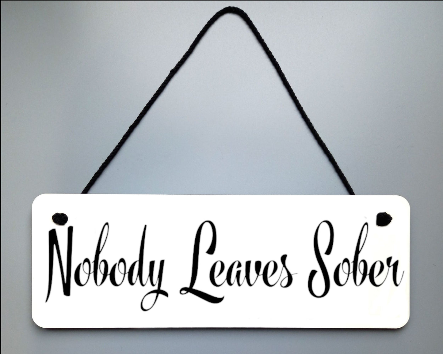 Nobody Leaves Sober Novelty Hanging Wall Sign