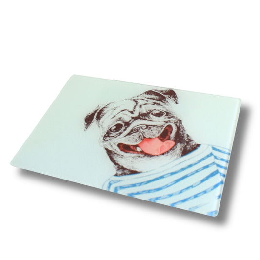 Pug Glass Chopping Board