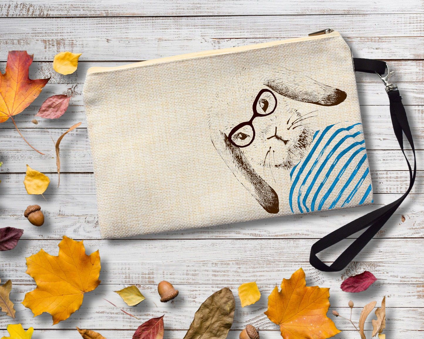 RABBIT Animal Print Cosmetic Bag