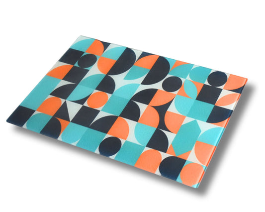 Retro Pattern Glass Chopping Board