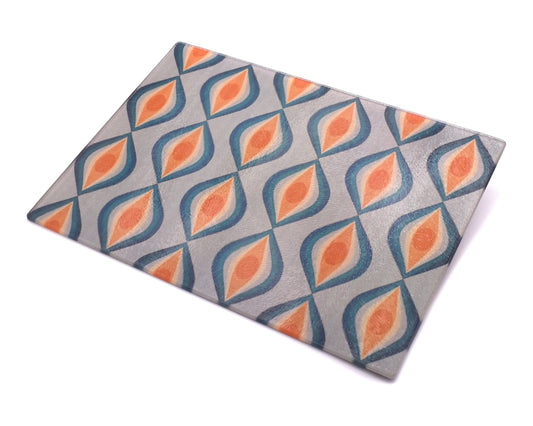 Retro Pattern Glass Chopping Board