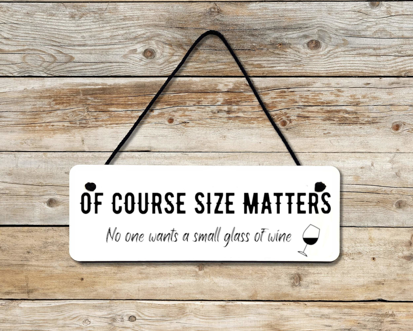 Size Matters Novelty Hanging Wall Sign