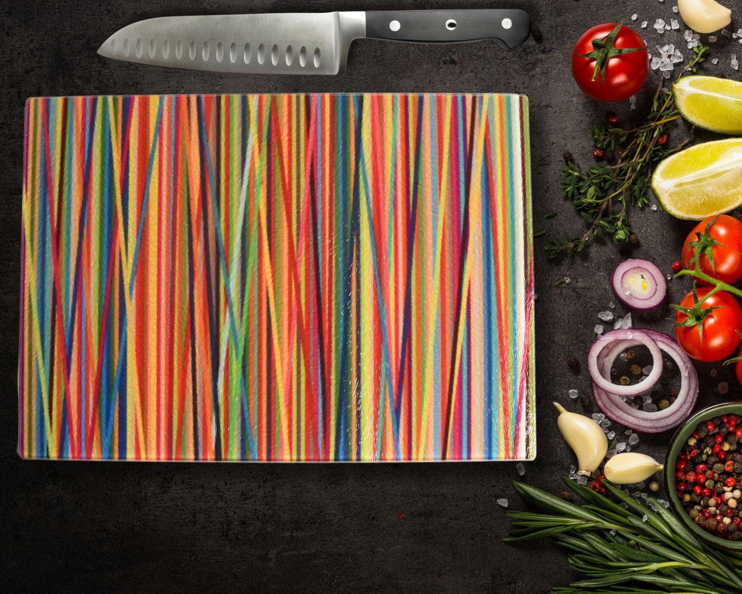Straws Glass Chopping Board