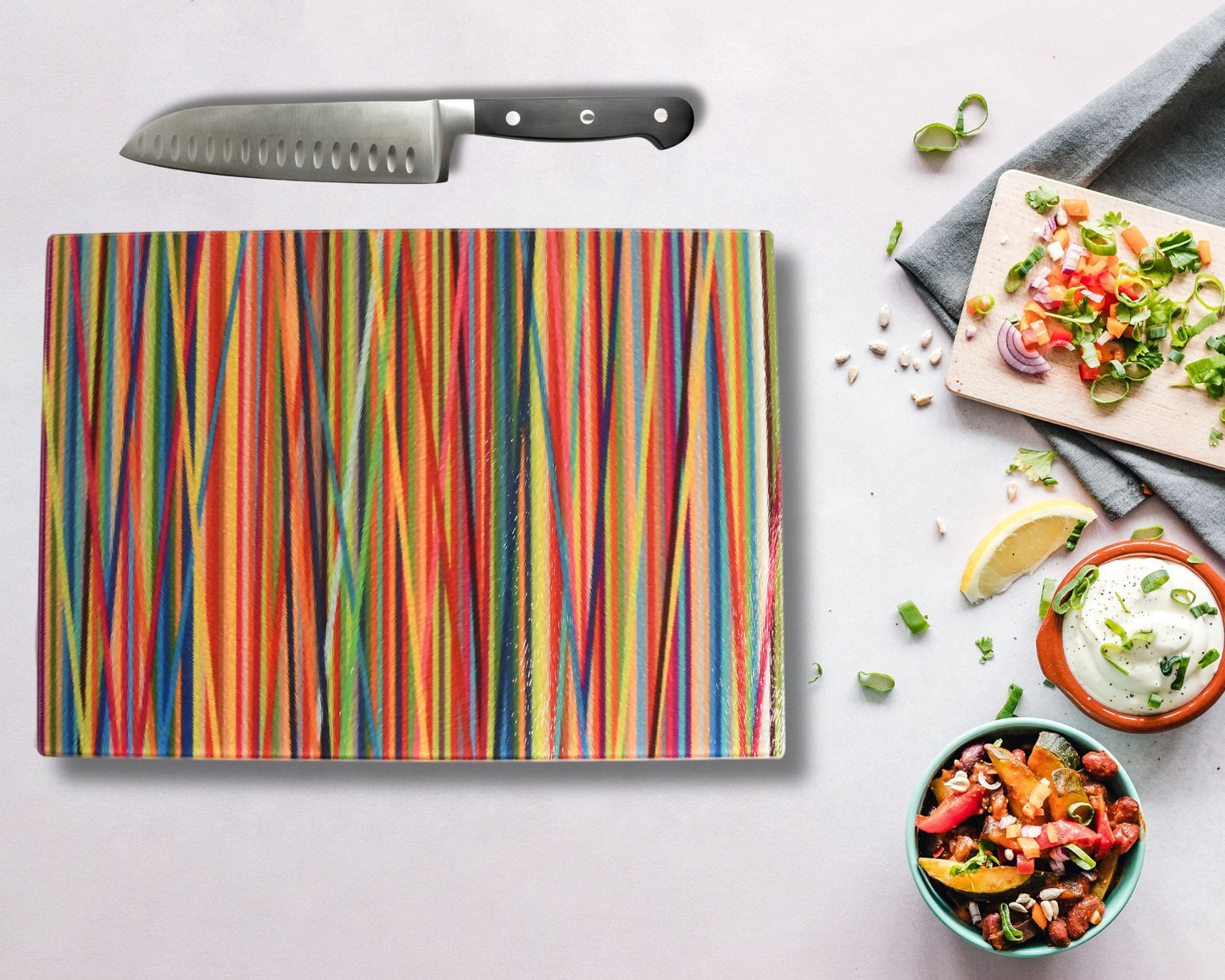 Straws Glass Chopping Board