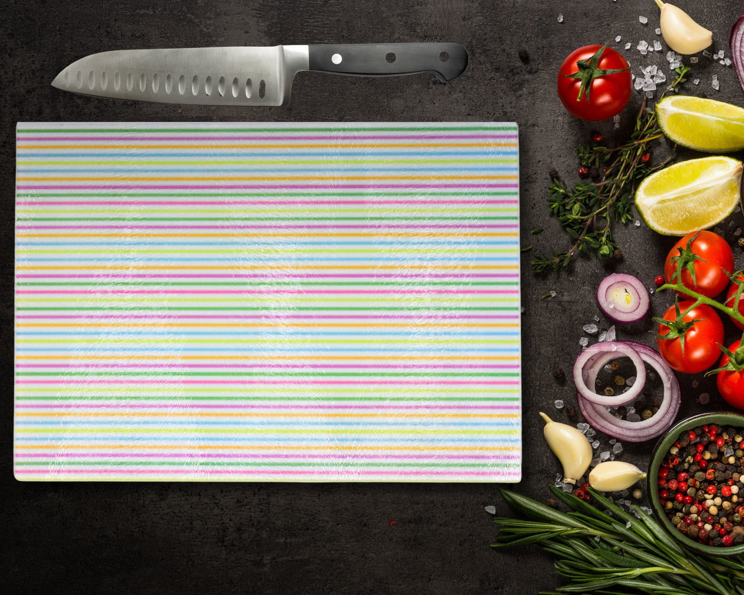 Striped Glass Chopping Board
