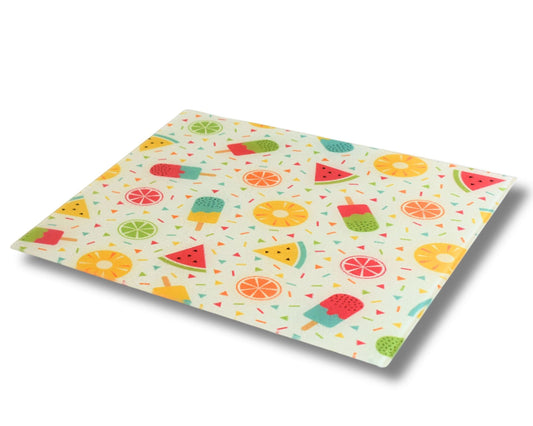 Summer Vibes Glass Chopping Board